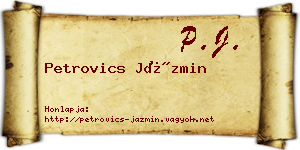 Petrovics Jázmin névjegykártya